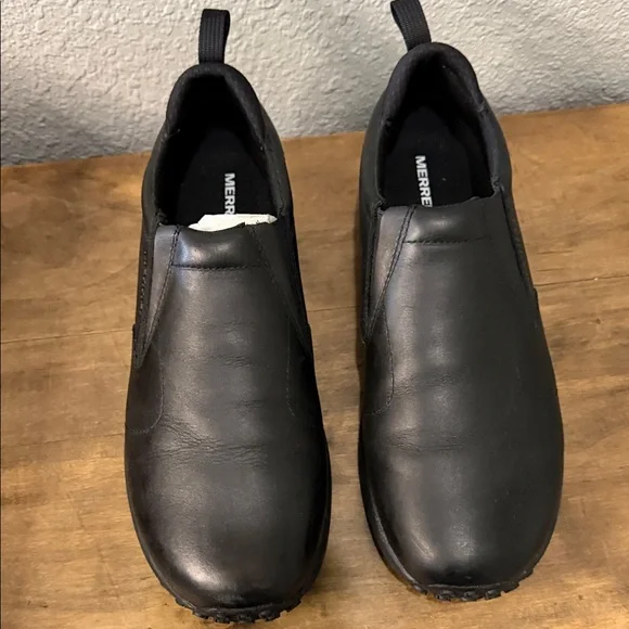 Merrell Men's Jungle Moc Black Leather Slip-On Casual Work Loafers size 11 - Picture 2 of 8